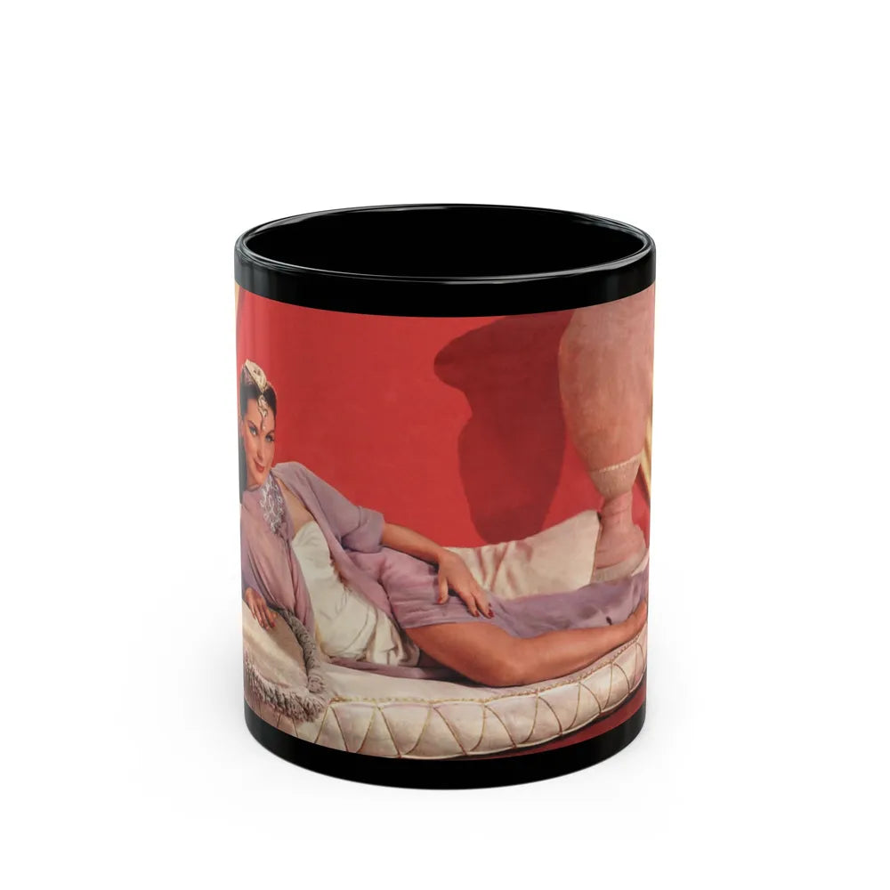 Debra Paget #28 (Vintage Female Icon) Black Coffee Mug-11oz-Go Mug Yourself