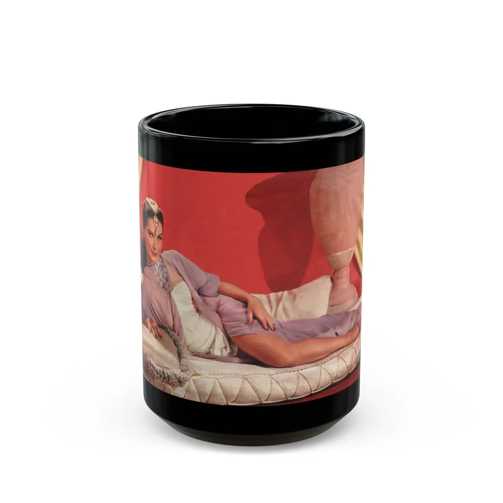 Debra Paget #28 (Vintage Female Icon) Black Coffee Mug-15oz-Go Mug Yourself