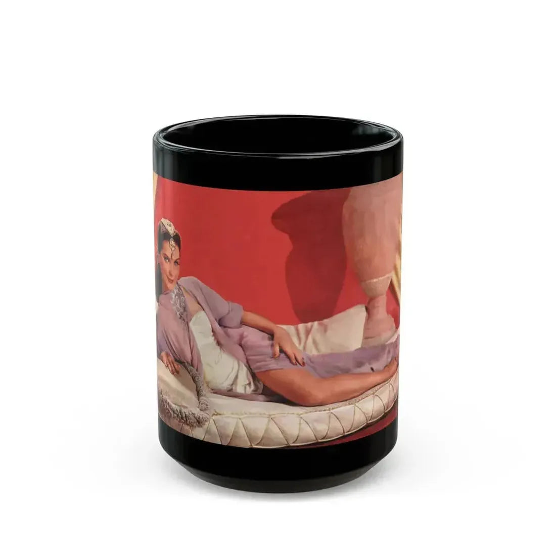 Debra Paget #28 (Vintage Female Icon) Black Coffee Mug 15oz - Go Mug Yourself