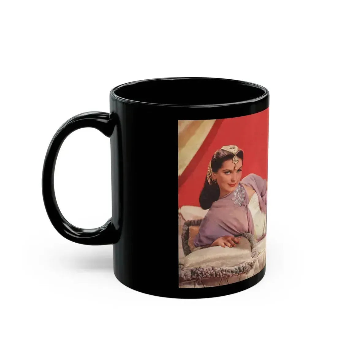 Debra Paget #28 (Vintage Female Icon) Black Coffee Mug - Go Mug Yourself