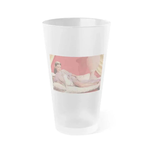 Debra Paget #28 (Vintage Female Icon) Frosted Pint Glass 16oz 16oz Frosted - Go Mug Yourself