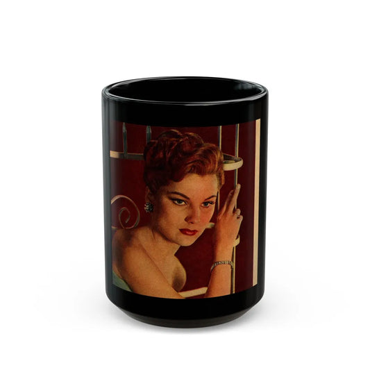 Debra Paget #305 (Vintage Female Icon) Black Coffee Mug-15oz-Go Mug Yourself