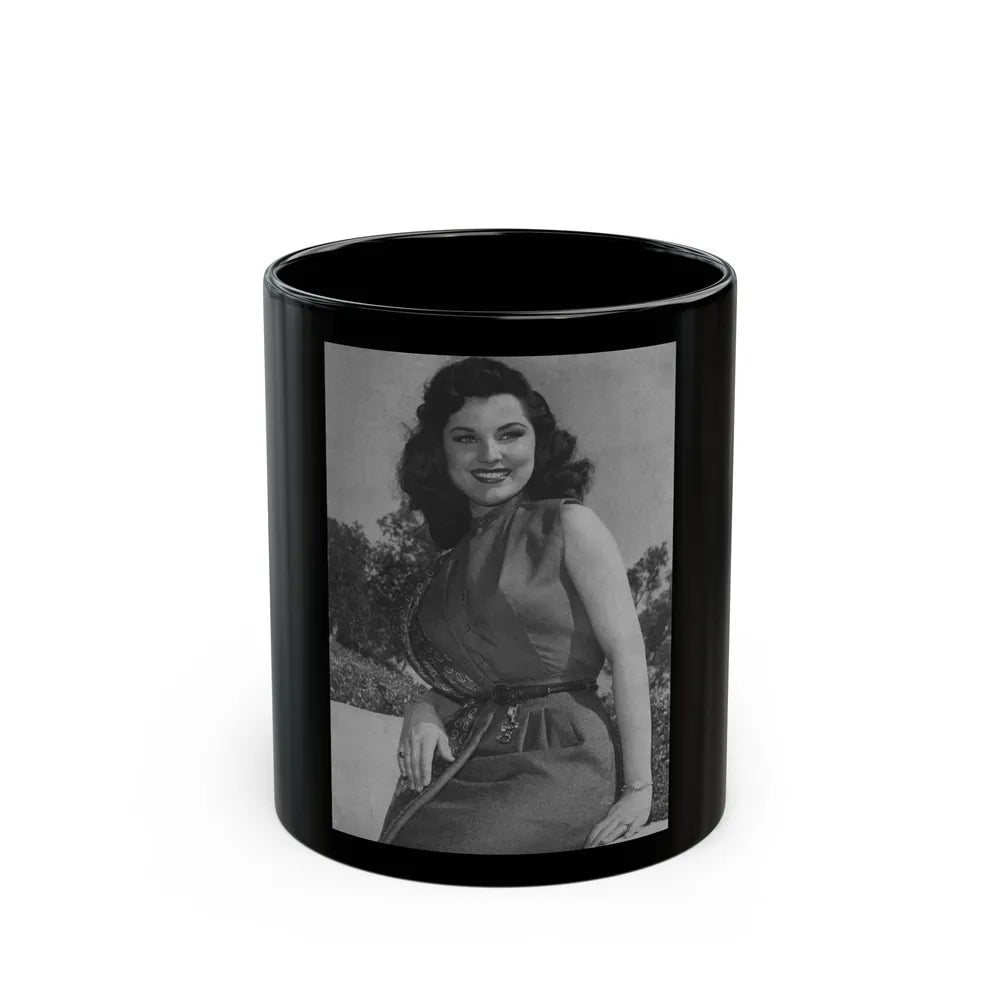 Debra Paget #306 (Vintage Female Icon) Black Coffee Mug-11oz-Go Mug Yourself