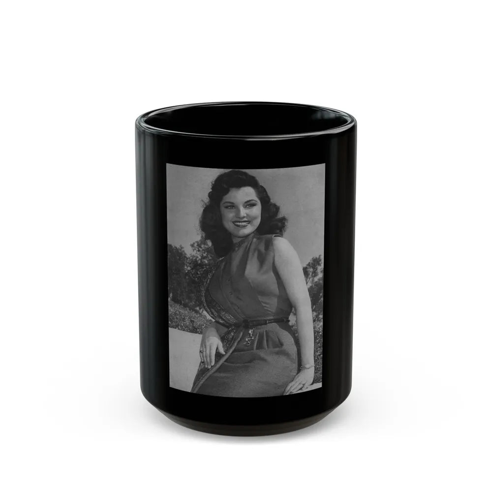 Debra Paget #306 (Vintage Female Icon) Black Coffee Mug-15oz-Go Mug Yourself