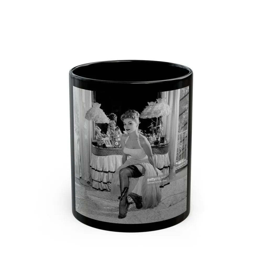 Debra Paget #310 (Vintage Female Icon) Black Coffee Mug-11oz-Go Mug Yourself