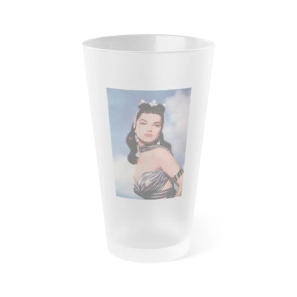 Debra Paget #36 1 (Vintage Female Icon) Frosted Pint Glass 16oz-16oz-Frosted-Go Mug Yourself