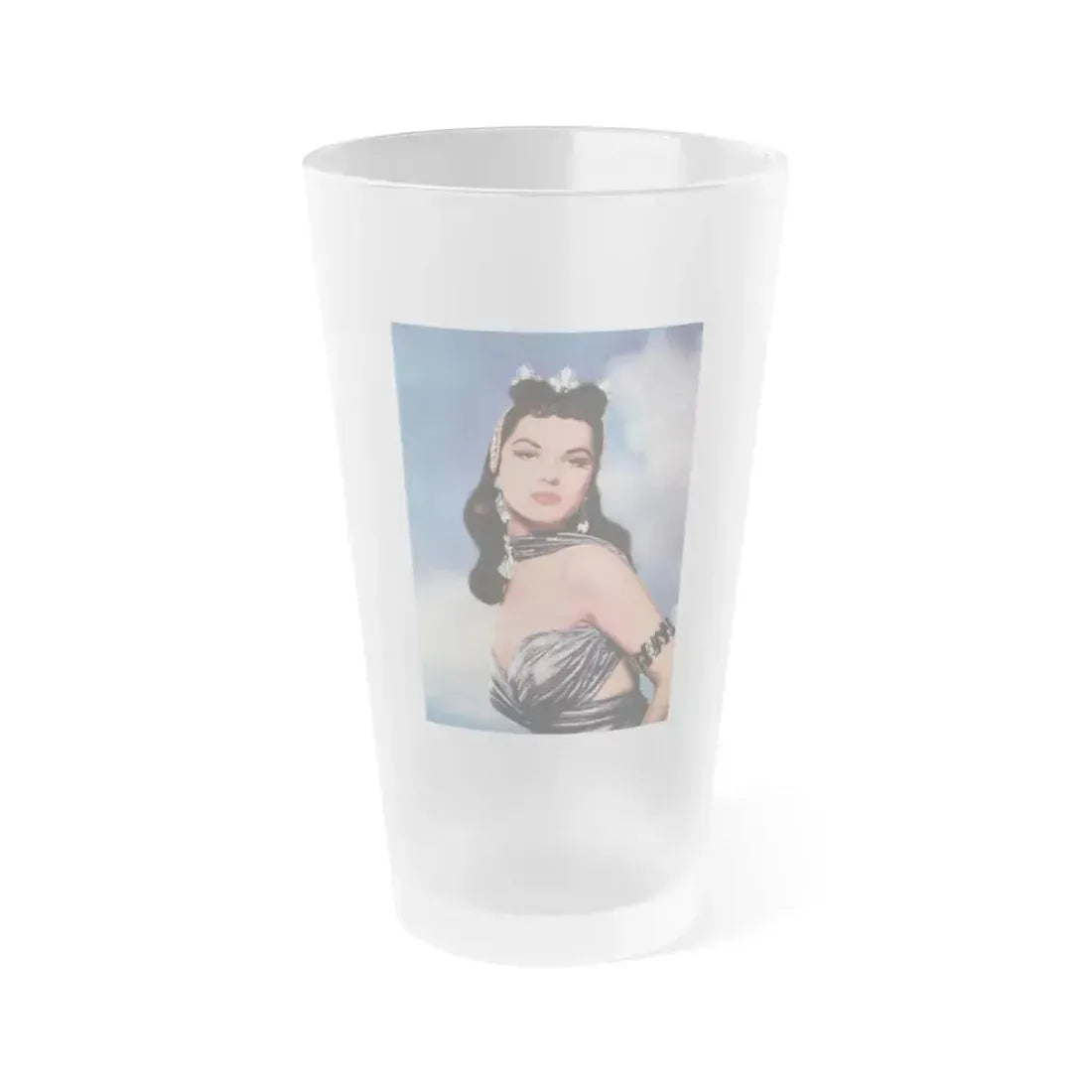 Debra Paget #36 1 (Vintage Female Icon) Frosted Pint Glass 16oz 16oz Frosted - Go Mug Yourself