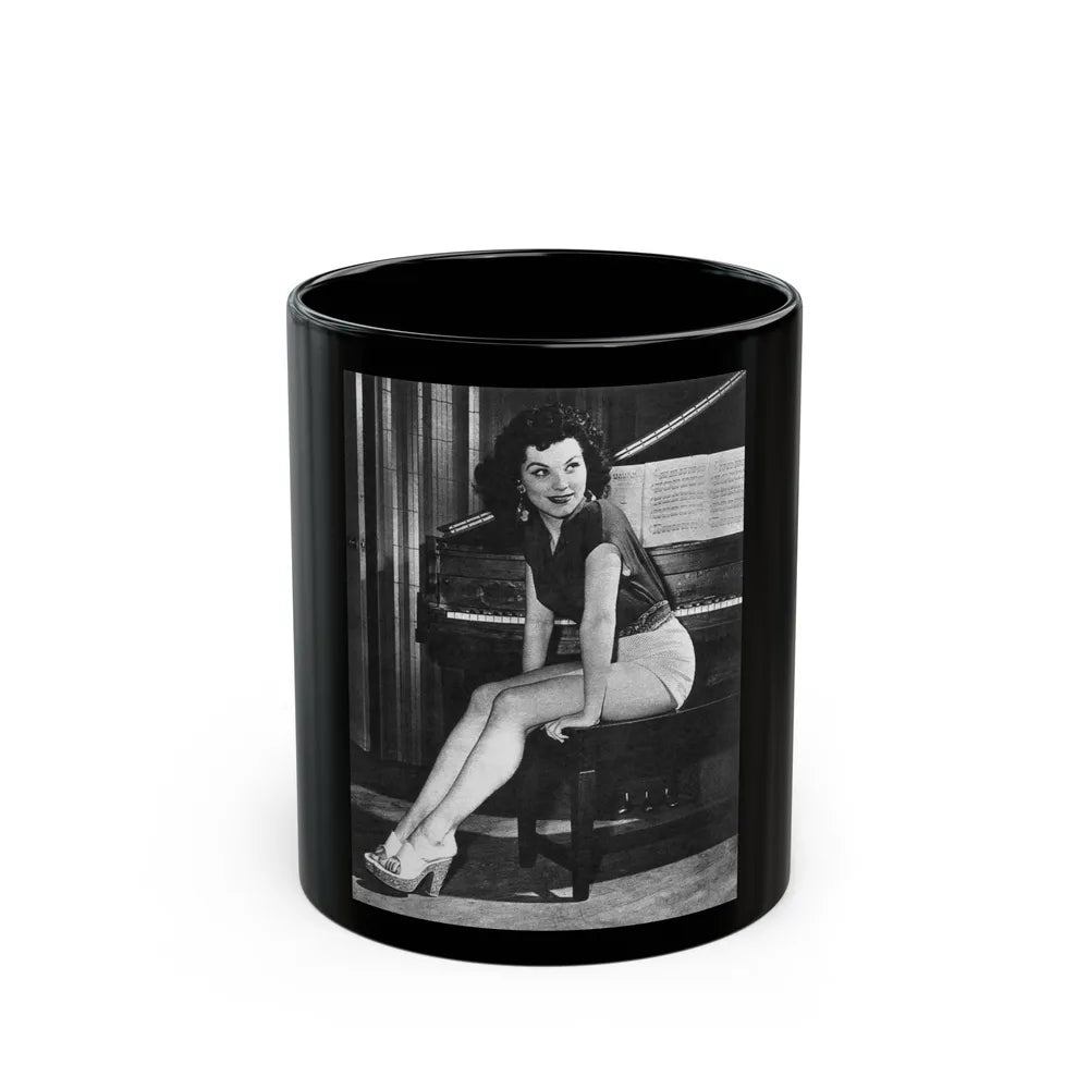 Debra Paget #363 (Vintage Female Icon) Black Coffee Mug-11oz-Go Mug Yourself