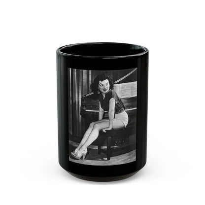 Debra Paget #363 (Vintage Female Icon) Black Coffee Mug-15oz-Go Mug Yourself