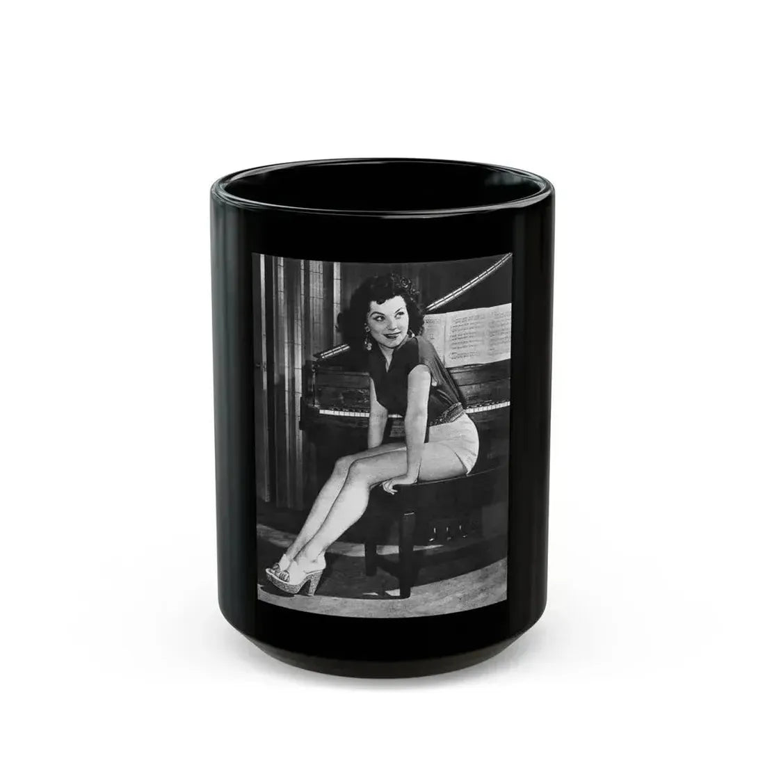 Debra Paget #363 (Vintage Female Icon) Black Coffee Mug 15oz - Go Mug Yourself