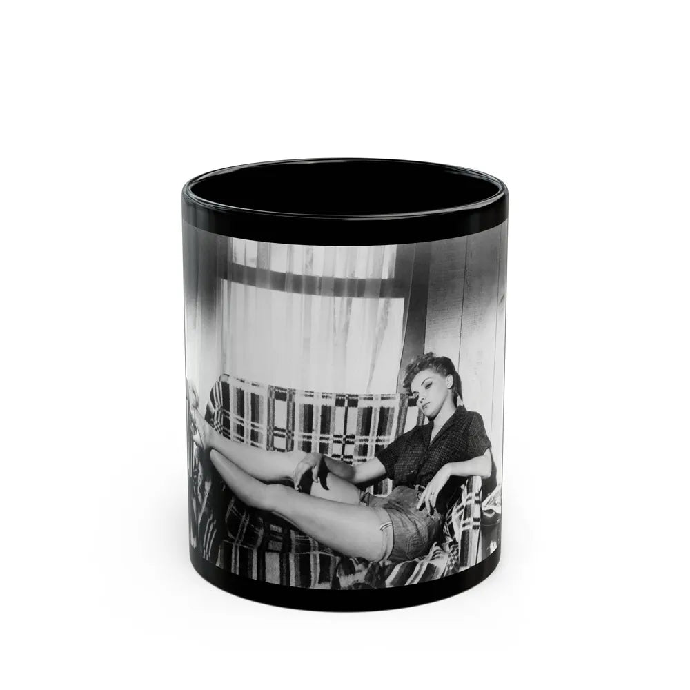 Debra Paget #366 (Vintage Female Icon) Black Coffee Mug-11oz-Go Mug Yourself