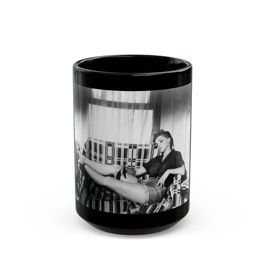 Debra Paget #366 (Vintage Female Icon) Black Coffee Mug-15oz-Go Mug Yourself