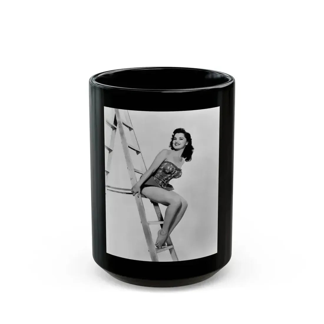 Debra Paget #377 2 (Vintage Female Icon) Black Coffee Mug 15oz - Go Mug Yourself