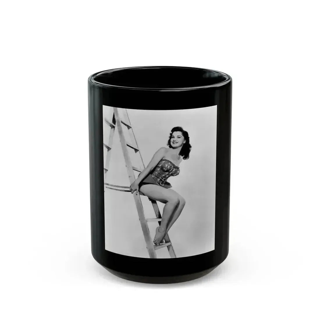 Debra Paget #377 3 (Vintage Female Icon) Black Coffee Mug 15oz - Go Mug Yourself