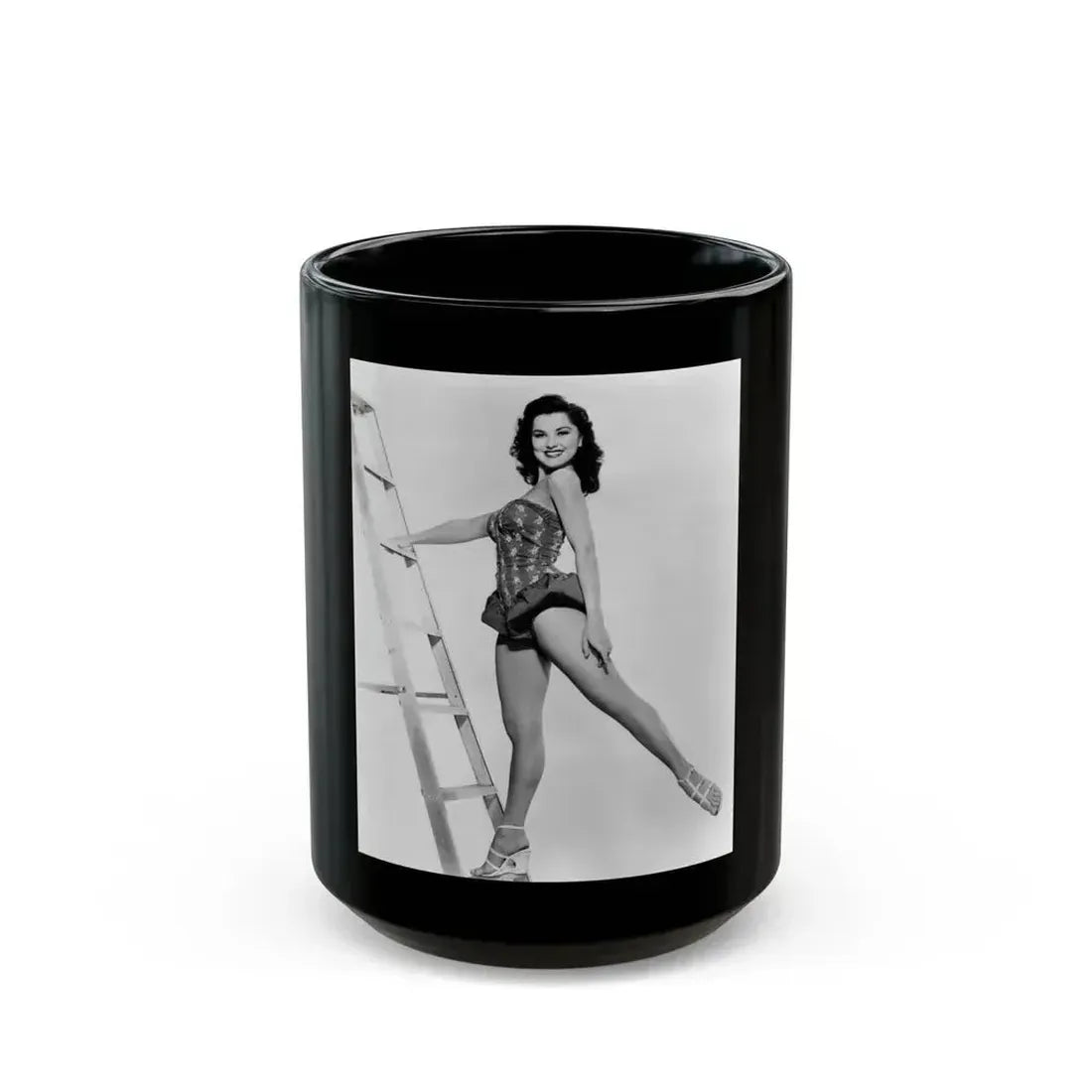 Debra Paget #378 2 (Vintage Female Icon) Black Coffee Mug 15oz - Go Mug Yourself