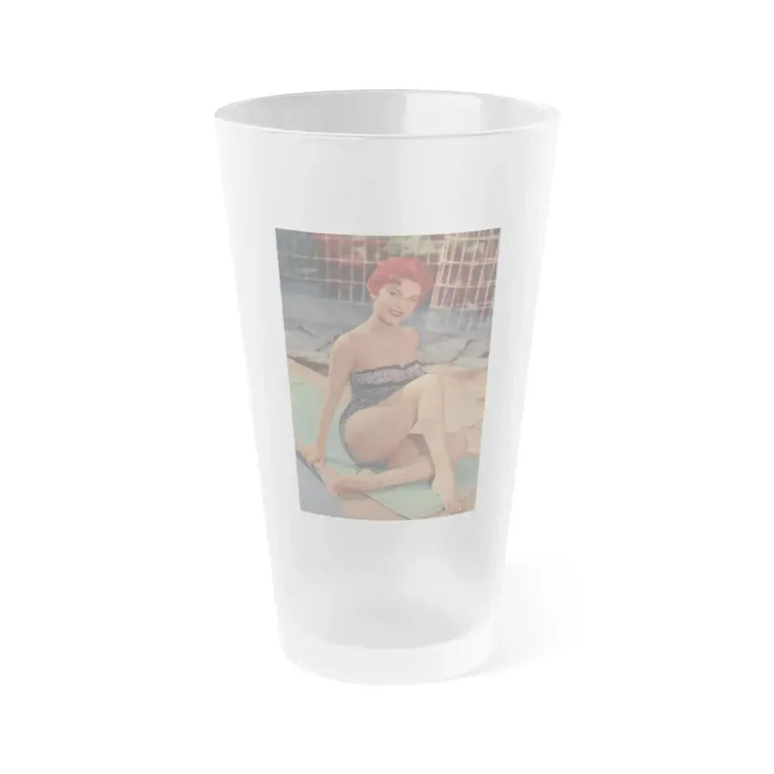 Debra Paget #40 (Vintage Female Icon) Frosted Pint Glass 16oz 16oz Frosted - Go Mug Yourself