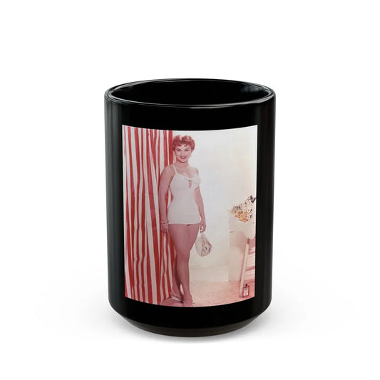 Debra Paget #41 (Vintage Female Icon) Black Coffee Mug-15oz-Go Mug Yourself