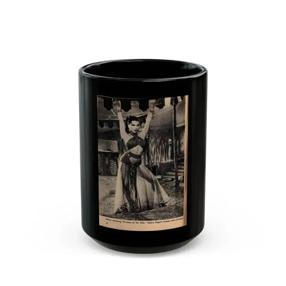 Debra Paget #413 - Show Mag. '55 - 1 B&W Photo (Vintage Female Icon) Black Coffee Mug 15oz - Go Mug Yourself