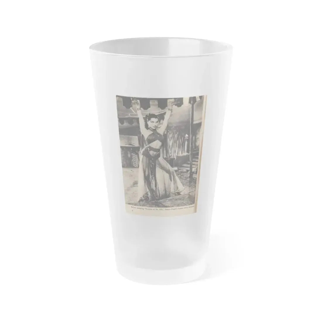 Debra Paget #413 - Show Mag. '55 - 1 B&W Photo (Vintage Female Icon) Frosted Pint Glass 16oz 16oz Frosted - Go Mug Yourself