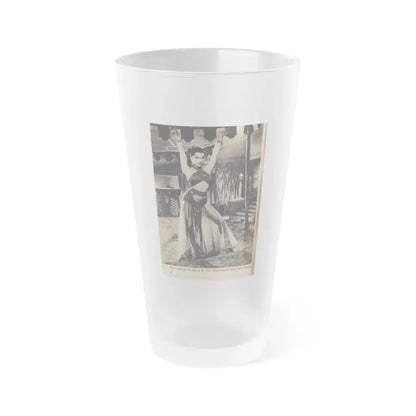 Debra Paget #413 - Show Mag. '55 - 1 B&W Photo (Vintage Female Icon) Frosted Pint Glass 16oz 16oz Frosted - Go Mug Yourself