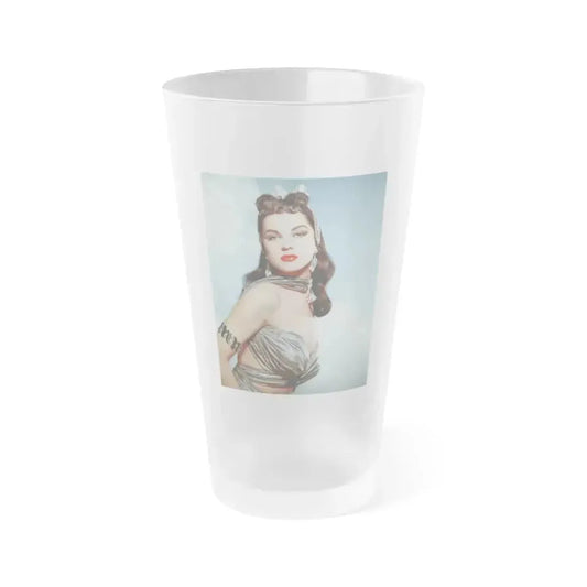 Debra Paget #421 - 8x10 Color Glamour Promo Photo Re-Print for ''Princess Of The Nile'' '54 2 (Vintage Female Icon) Frosted Pint Glass 16oz 16oz Frosted - Go Mug Yourself