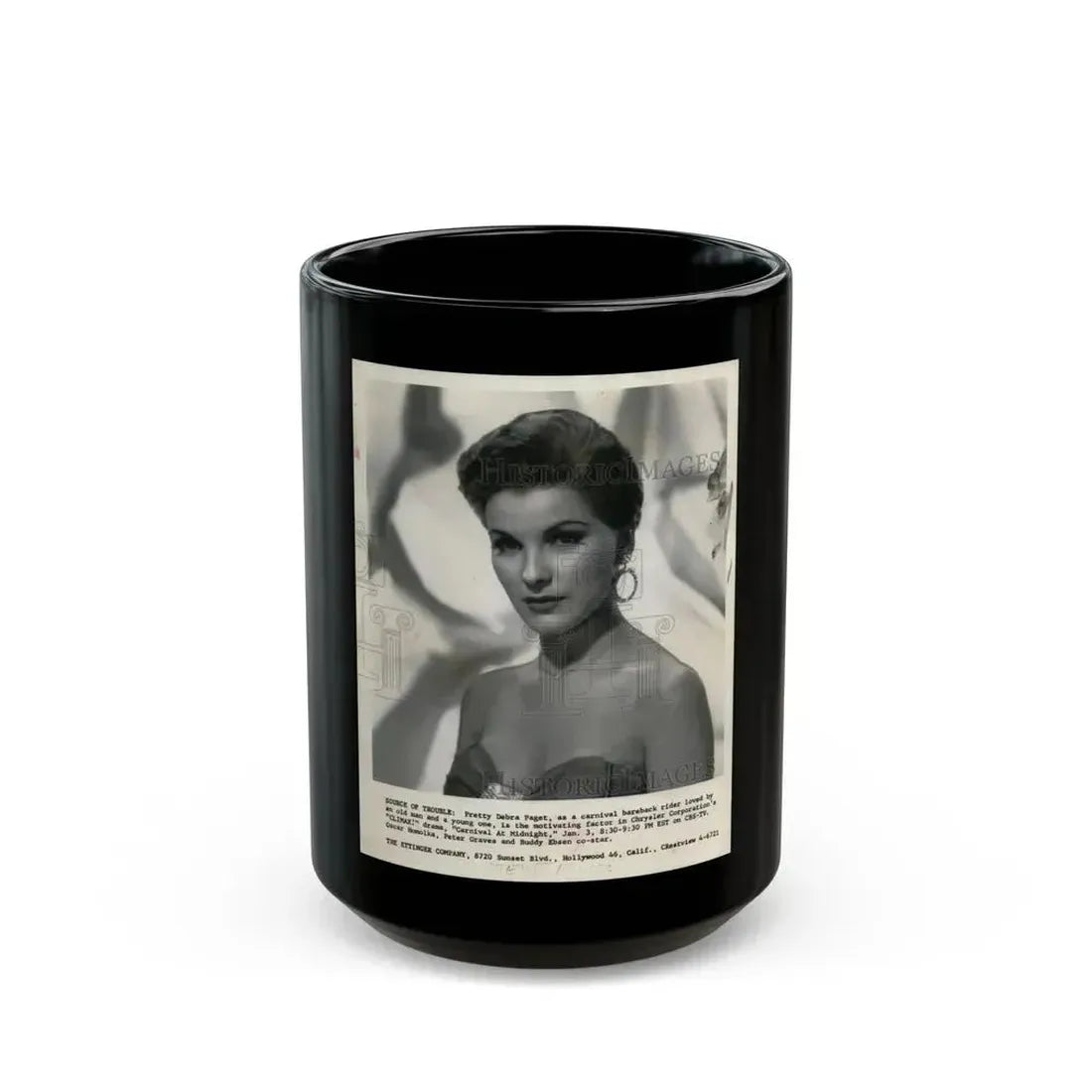 Debra Paget #425 (Vintage Female Icon) Black Coffee Mug 15oz - Go Mug Yourself