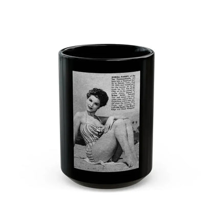 Debra Paget #441 - B&W Mag. Scan (Vintage Female Icon) Black Coffee Mug 15oz - Go Mug Yourself