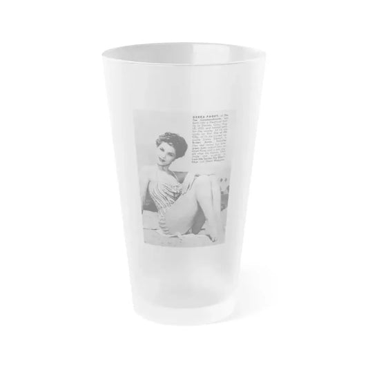 Debra Paget #441 - B&W Mag. Scan (Vintage Female Icon) Frosted Pint Glass 16oz 16oz Frosted - Go Mug Yourself