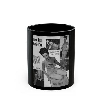 Debra Paget #445 - B&W Mag. Scan (Vintage Female Icon) Black Coffee Mug 11oz - Go Mug Yourself