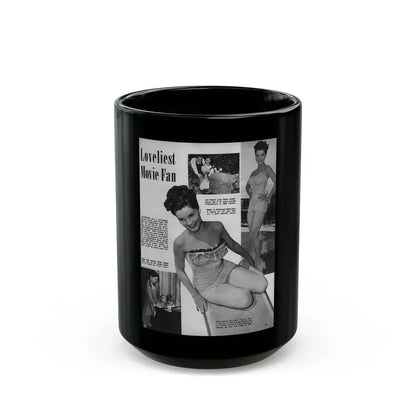 Debra Paget #445 - B&W Mag. Scan (Vintage Female Icon) Black Coffee Mug 15oz - Go Mug Yourself