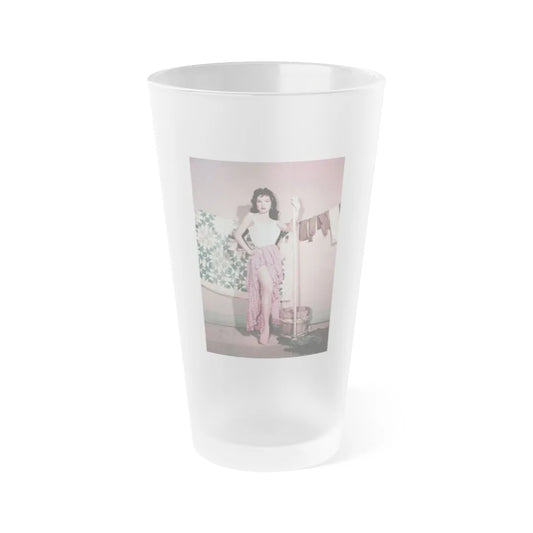 Debra Paget #446 (Vintage Female Icon) Frosted Pint Glass 16oz-16oz-Frosted-Go Mug Yourself