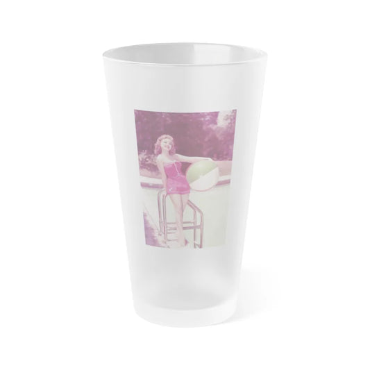 Debra Paget #448 2 (Vintage Female Icon) Frosted Pint Glass 16oz-16oz-Frosted-Go Mug Yourself