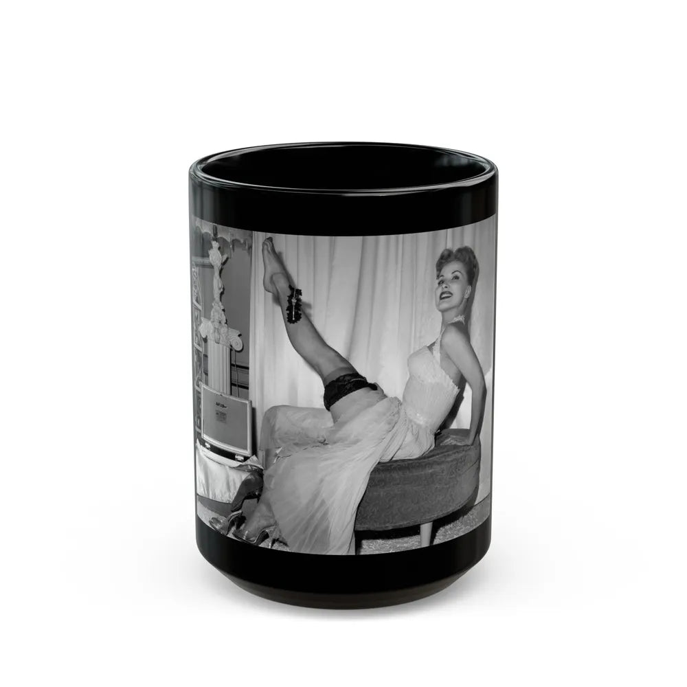 Debra Paget #457 (Vintage Female Icon) Black Coffee Mug-15oz-Go Mug Yourself