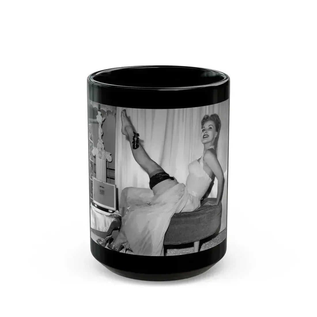 Debra Paget #457 (Vintage Female Icon) Black Coffee Mug 15oz - Go Mug Yourself