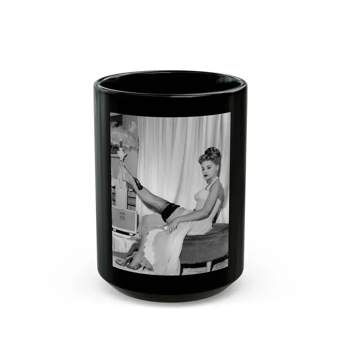 Debra Paget #458 (Vintage Female Icon) Black Coffee Mug 15oz - Go Mug Yourself