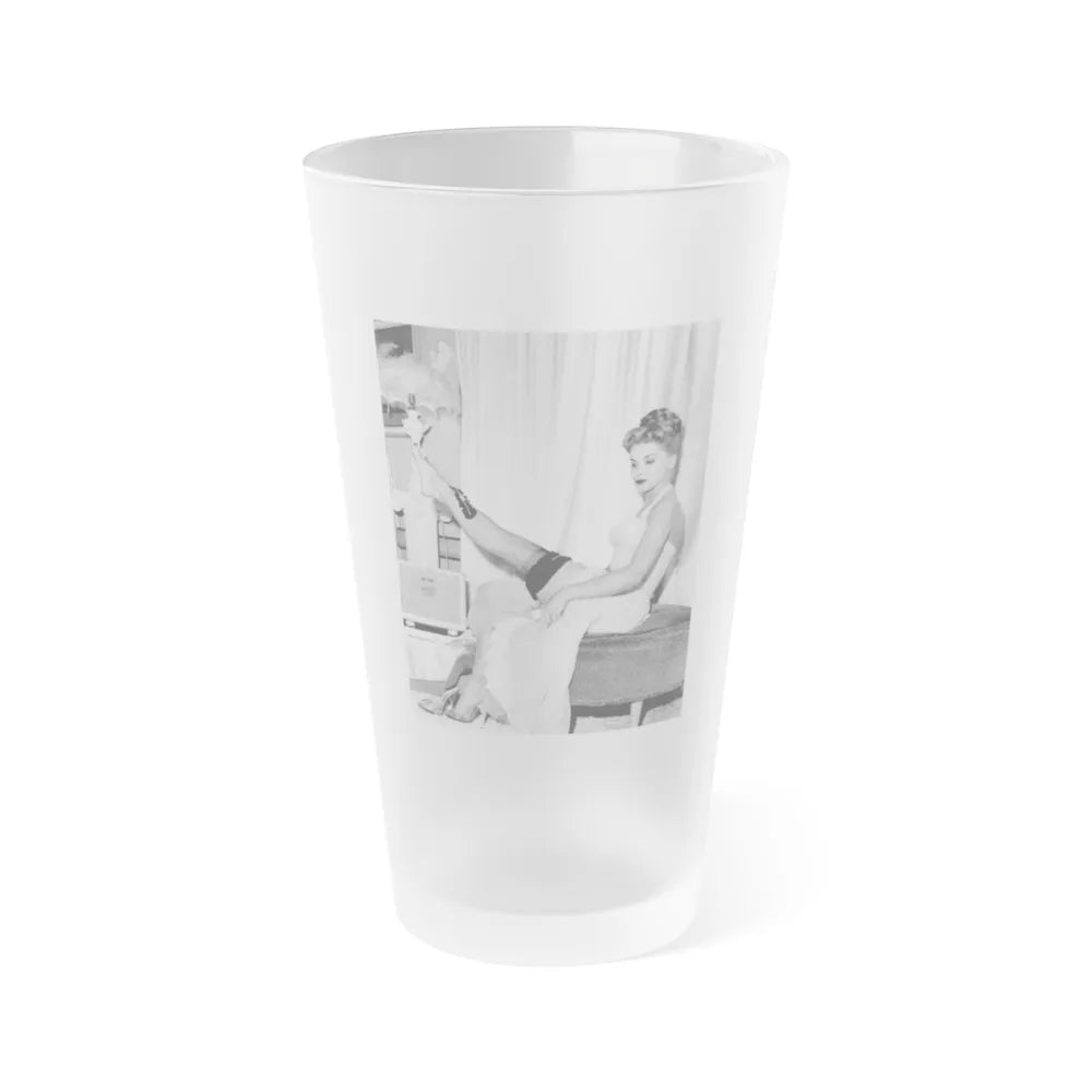 Debra Paget #458 (Vintage Female Icon) Frosted Pint Glass 16oz-16oz-Frosted-Go Mug Yourself