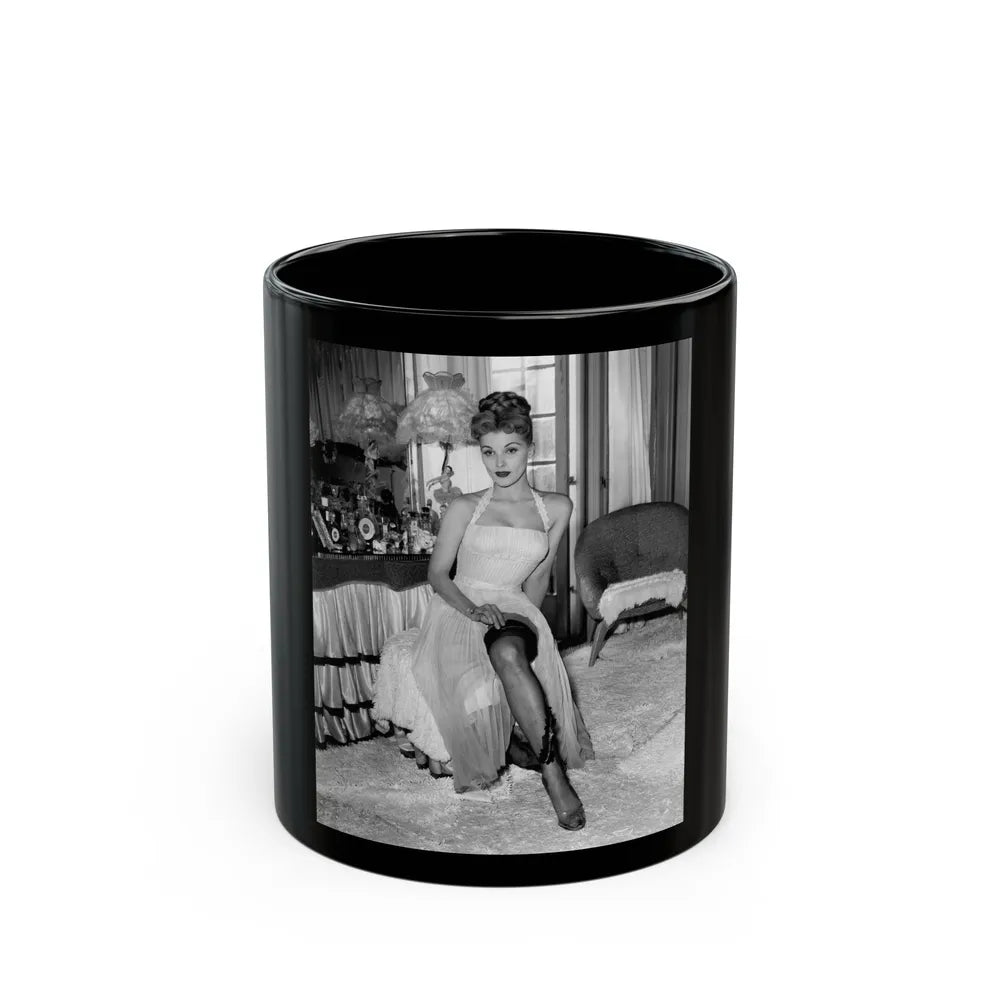 Debra Paget #459 (Vintage Female Icon) Black Coffee Mug-11oz-Go Mug Yourself