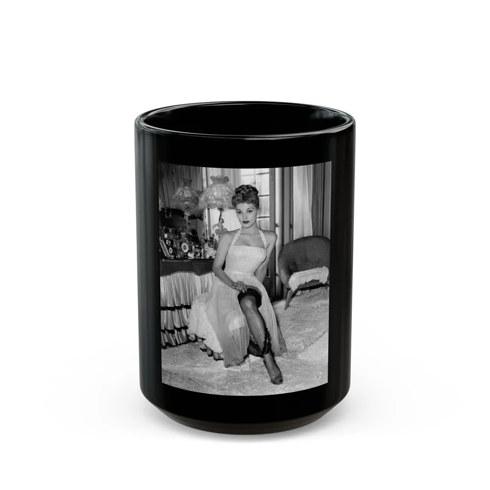 Debra Paget #459 (Vintage Female Icon) Black Coffee Mug-15oz-Go Mug Yourself