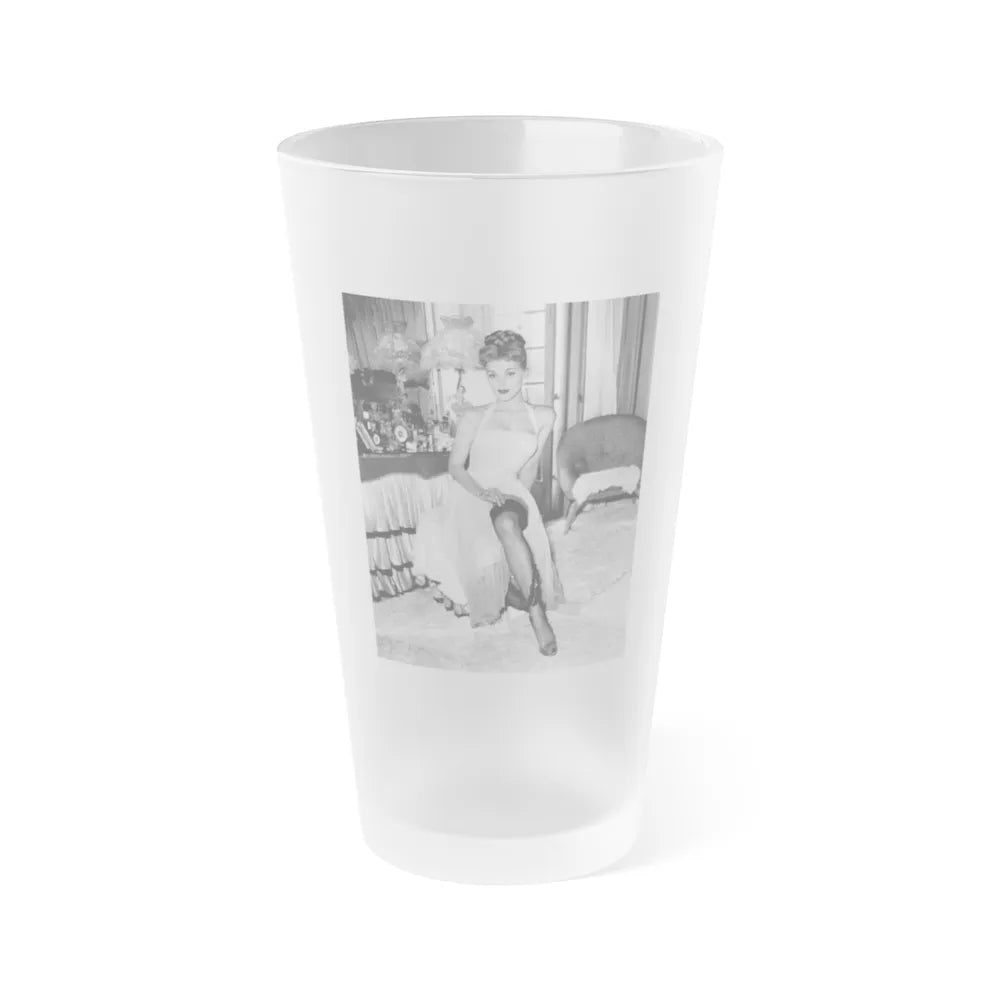 Debra Paget #459 (Vintage Female Icon) Frosted Pint Glass 16oz-16oz-Frosted-Go Mug Yourself