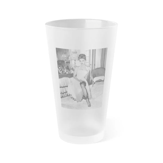 Debra Paget #459 (Vintage Female Icon) Frosted Pint Glass 16oz-16oz-Frosted-Go Mug Yourself