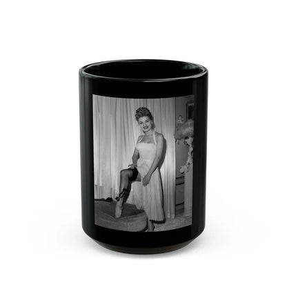 Debra Paget #460 (Vintage Female Icon) Black Coffee Mug-15oz-Go Mug Yourself