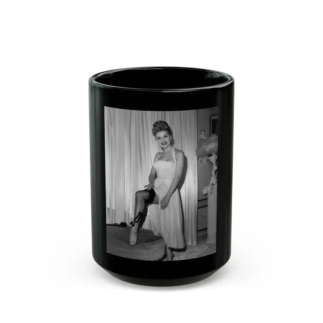 Debra Paget #460 (Vintage Female Icon) Black Coffee Mug 15oz - Go Mug Yourself