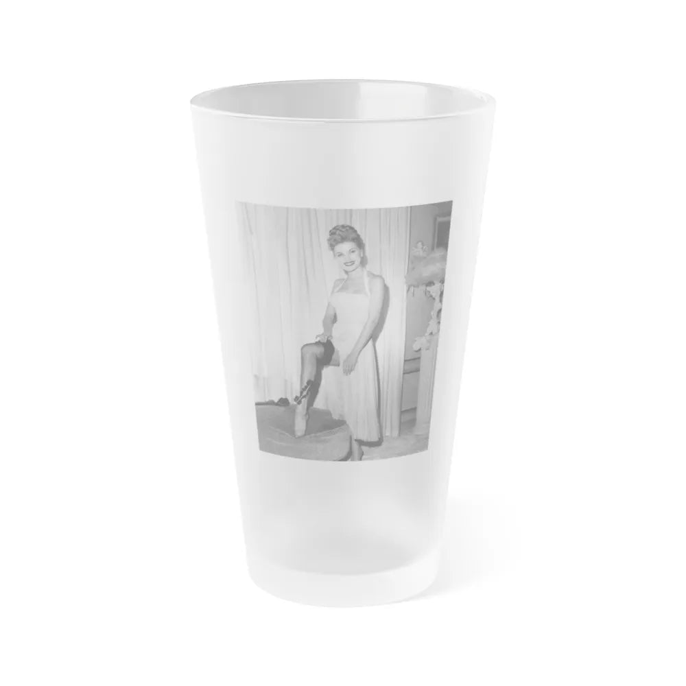 Debra Paget #460 (Vintage Female Icon) Frosted Pint Glass 16oz-16oz-Frosted-Go Mug Yourself