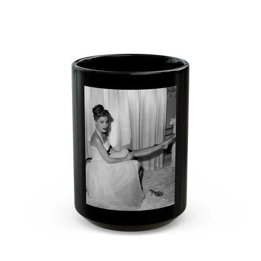 Debra Paget #461 (Vintage Female Icon) Black Coffee Mug-15oz-Go Mug Yourself