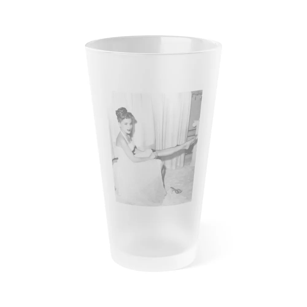 Debra Paget #461 (Vintage Female Icon) Frosted Pint Glass 16oz-16oz-Frosted-Go Mug Yourself