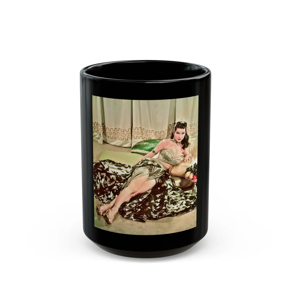 Debra Paget #462 (Vintage Female Icon) Black Coffee Mug-15oz-Go Mug Yourself