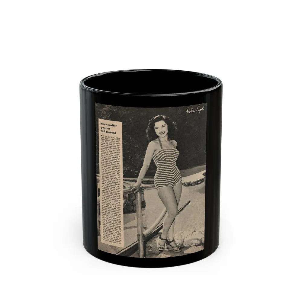 Debra Paget #464 (Vintage Female Icon) Black Coffee Mug-11oz-Go Mug Yourself