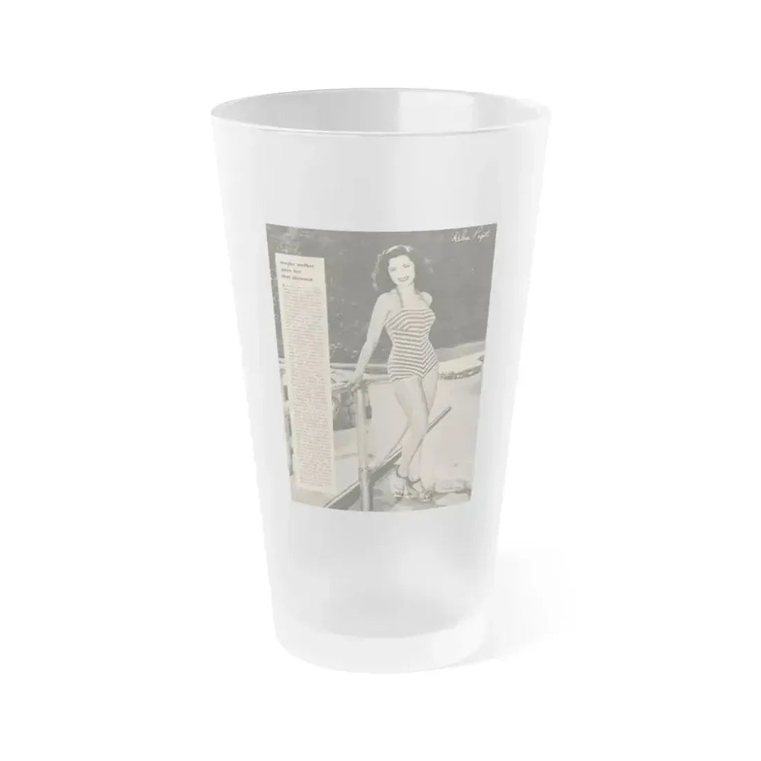 Debra Paget #464 (Vintage Female Icon) Frosted Pint Glass 16oz 16oz Frosted - Go Mug Yourself
