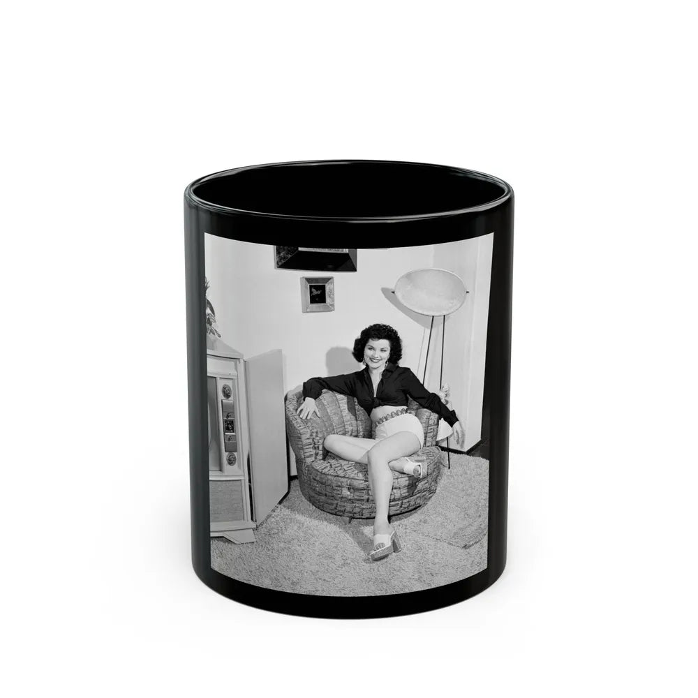 Debra Paget #474 (Vintage Female Icon) Black Coffee Mug-11oz-Go Mug Yourself