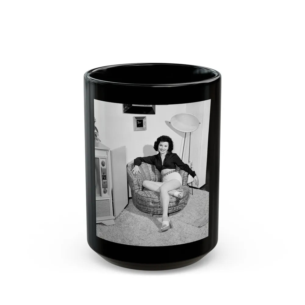 Debra Paget #474 (Vintage Female Icon) Black Coffee Mug-15oz-Go Mug Yourself